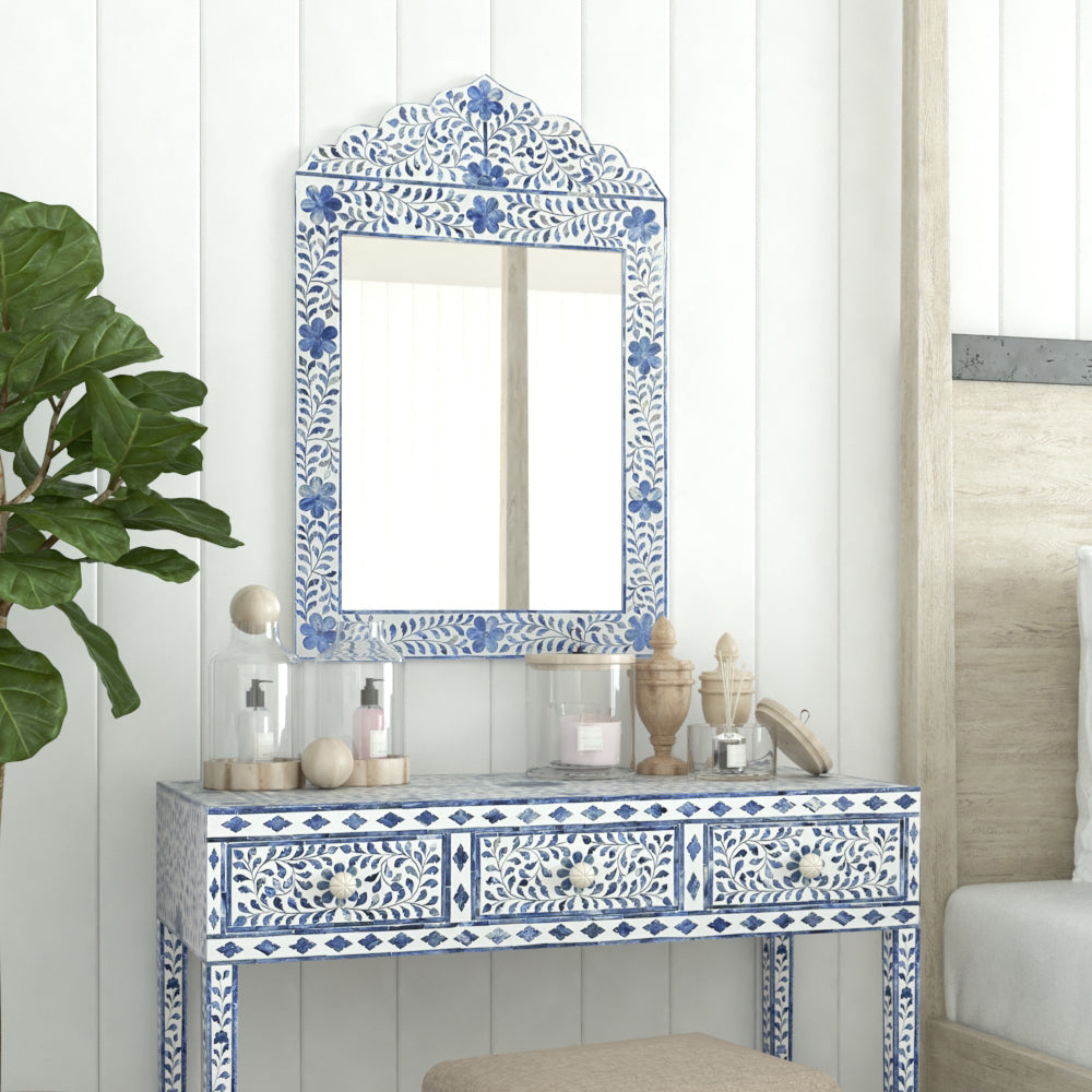 Midnight Bloom Inlay Blue Mirror