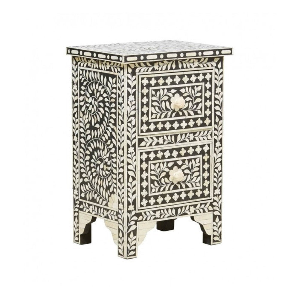 Starry Elegance Bone Inlay Bedside Table