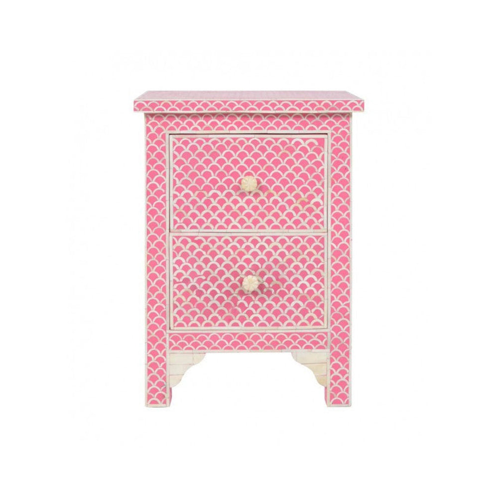 Starry Elegance Bone Inlay Bedside Table