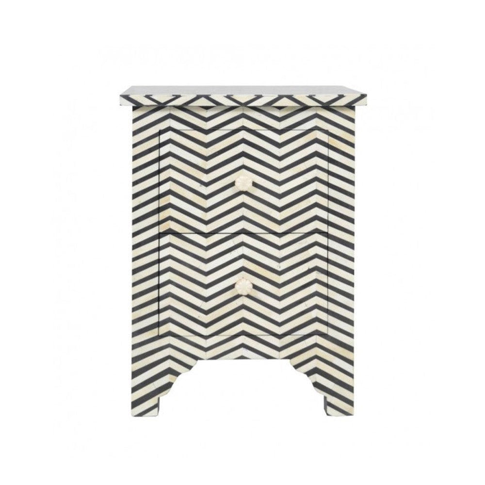 Starry Elegance Bone Inlay Bedside Table