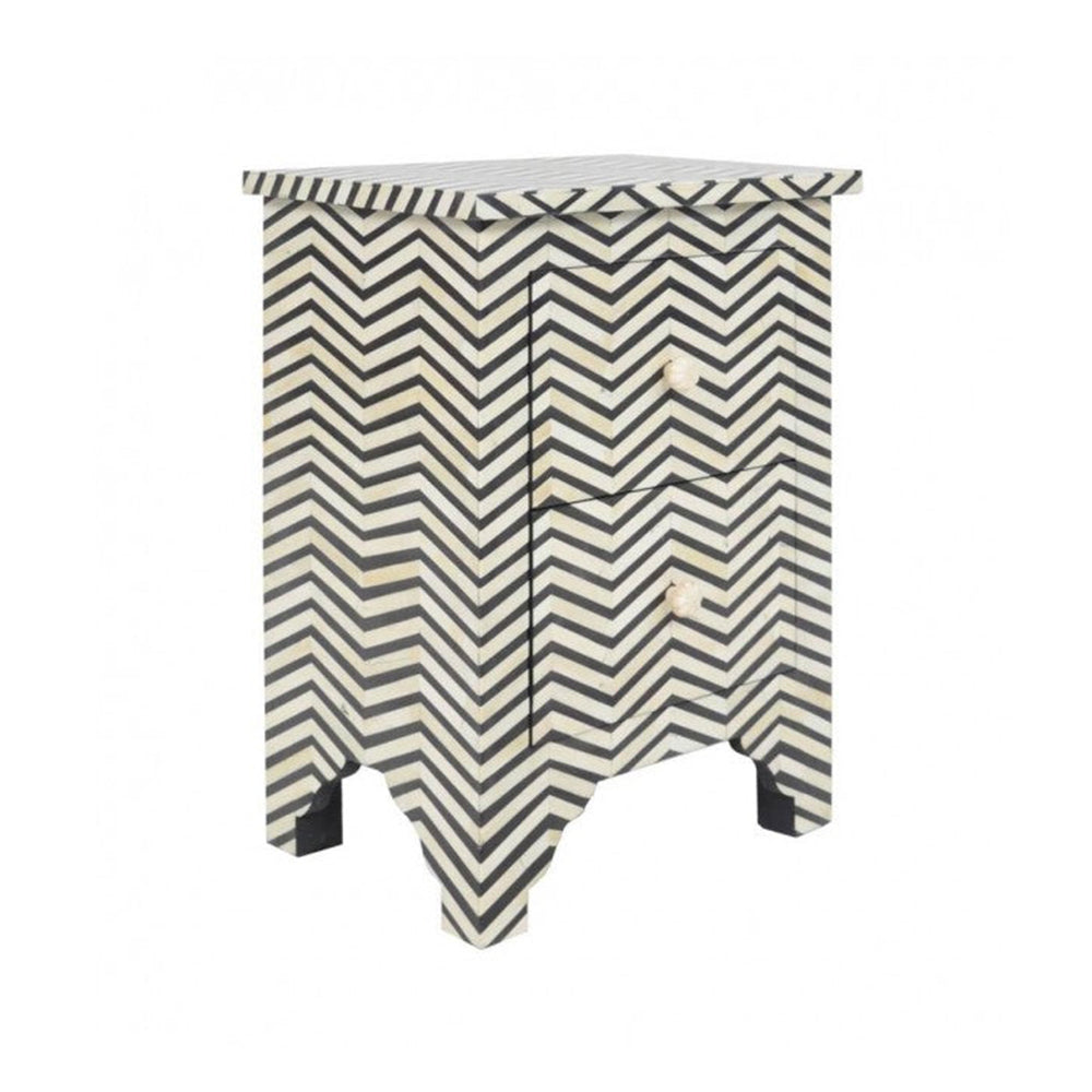 Starry Elegance Bone Inlay Bedside Table