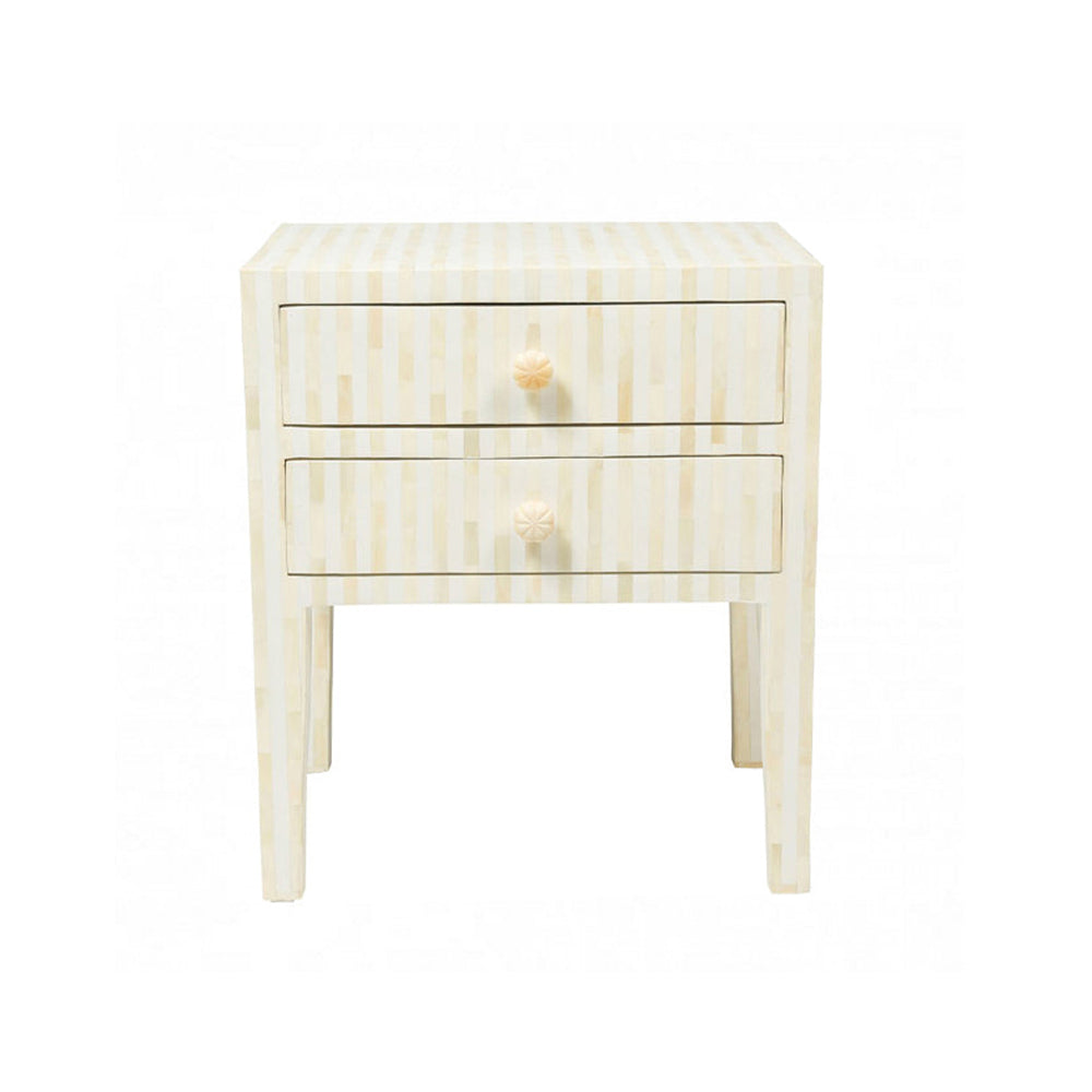 Starry Elegance Bone Inlay Bedside Table