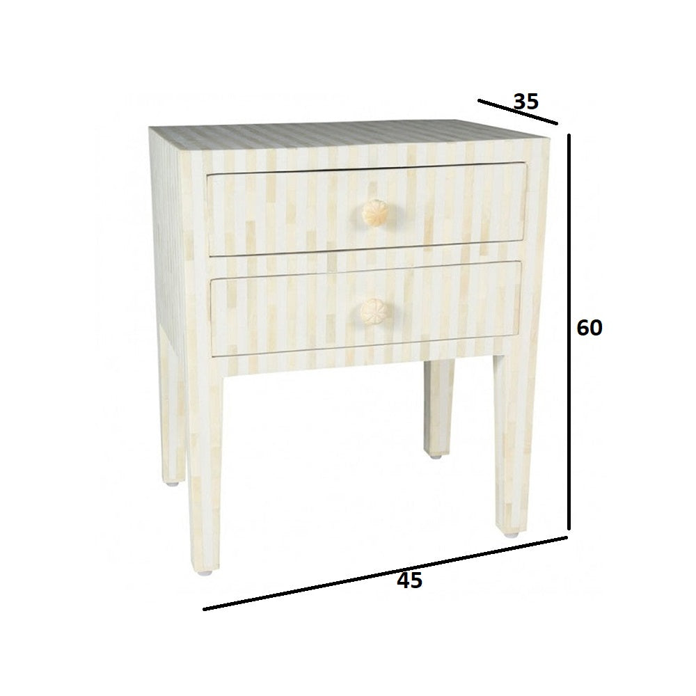 Starry Elegance Bone Inlay Bedside Table