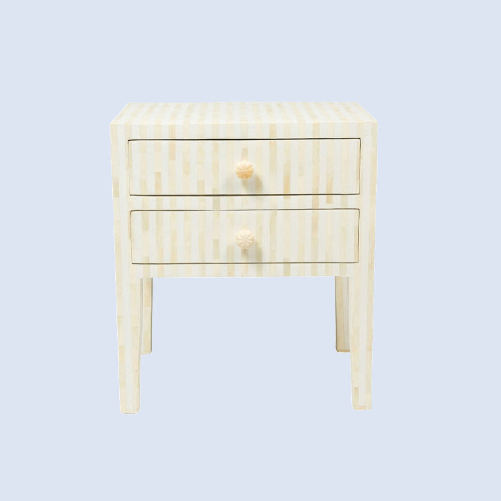 Starry Elegance Bone Inlay Bedside Table