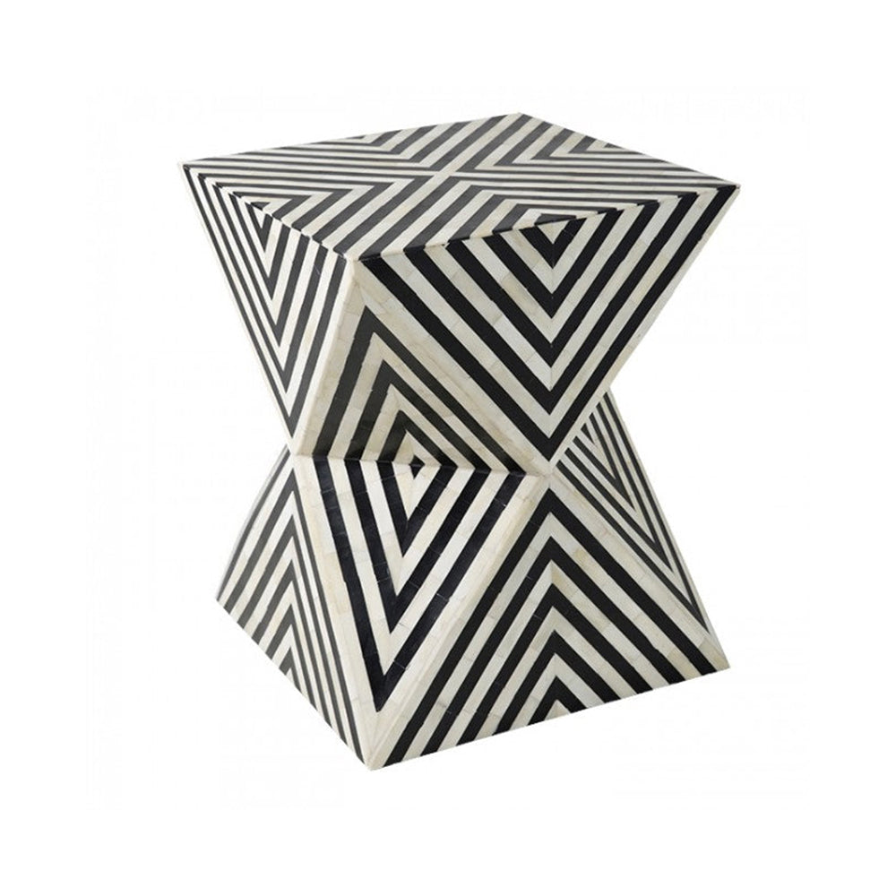 Ethereal Charm Black & White End Table