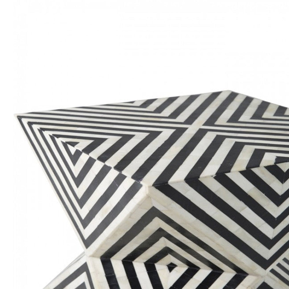 Ethereal Charm Black & White End Table