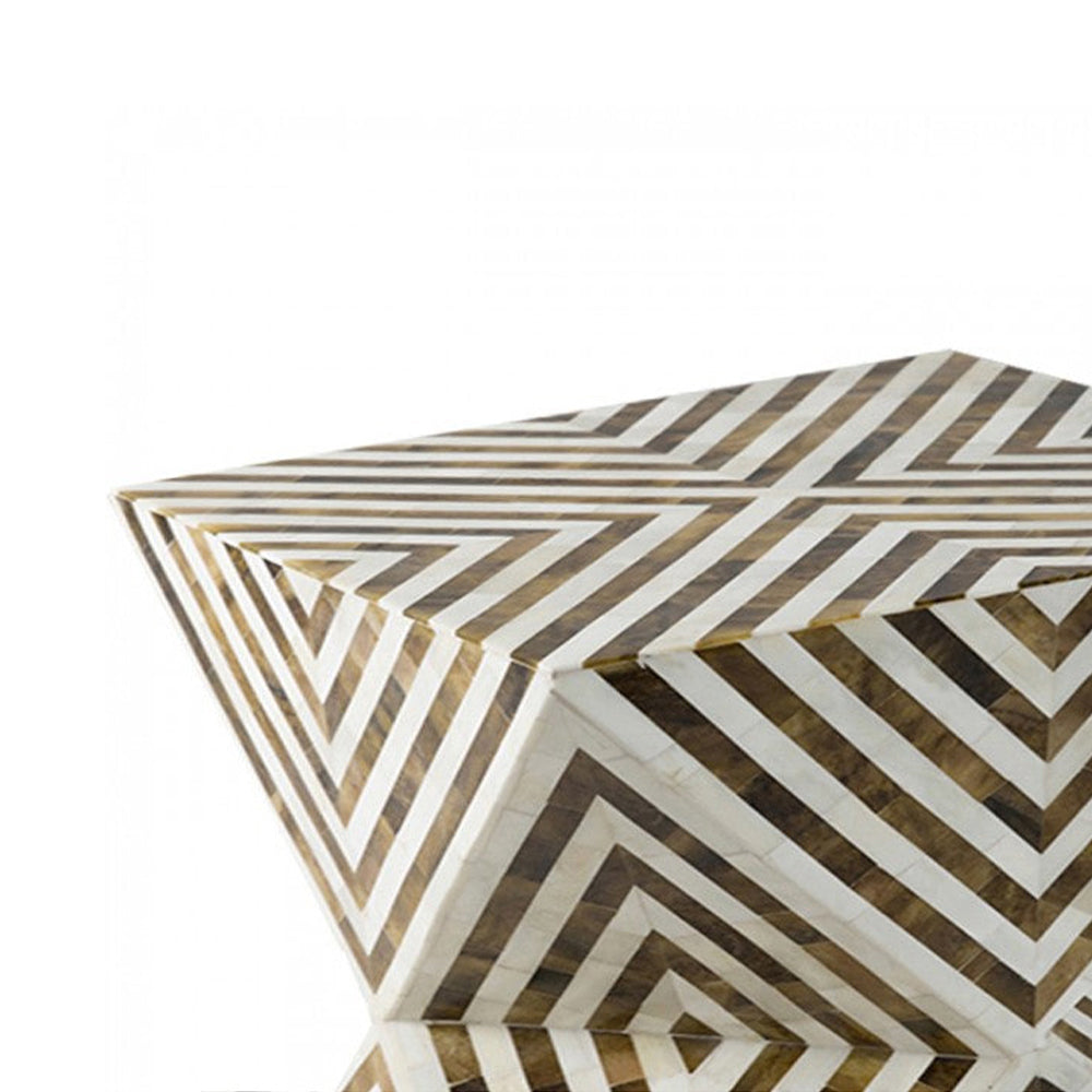 Ethereal Charm Brown & White End Table