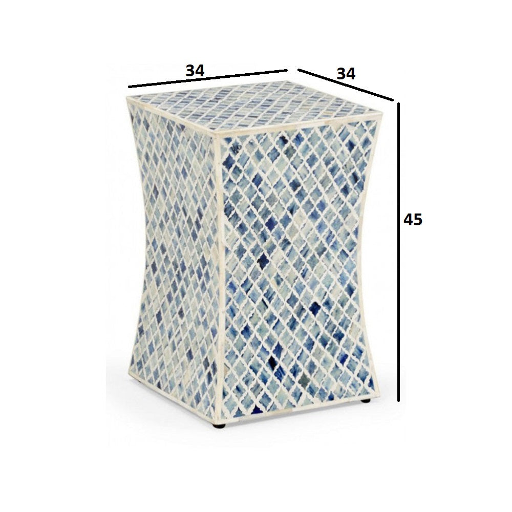 Ethereal Charm Blue & White End Table