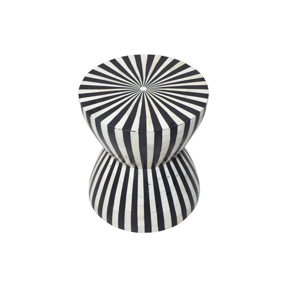 Ethereal Charm Black & White End Table