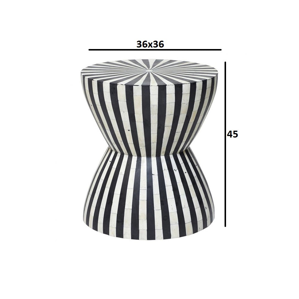 Ethereal Charm Black & White End Table