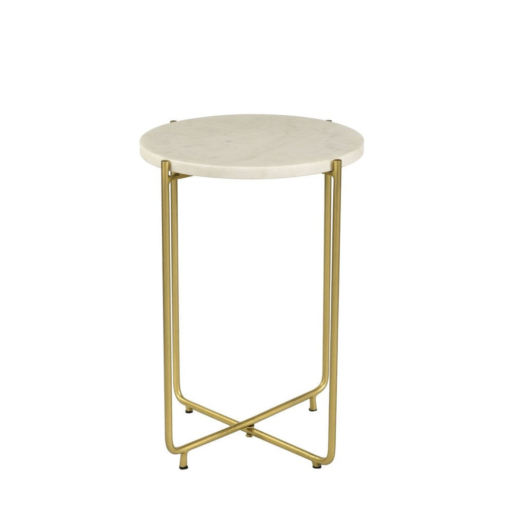 Regal Petal Inlay White End Table