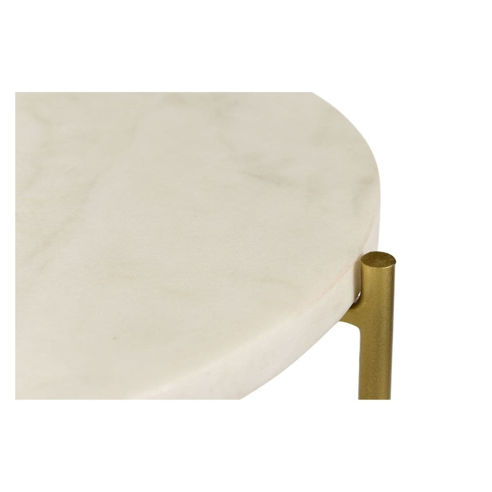 Regal Petal Inlay White End Table