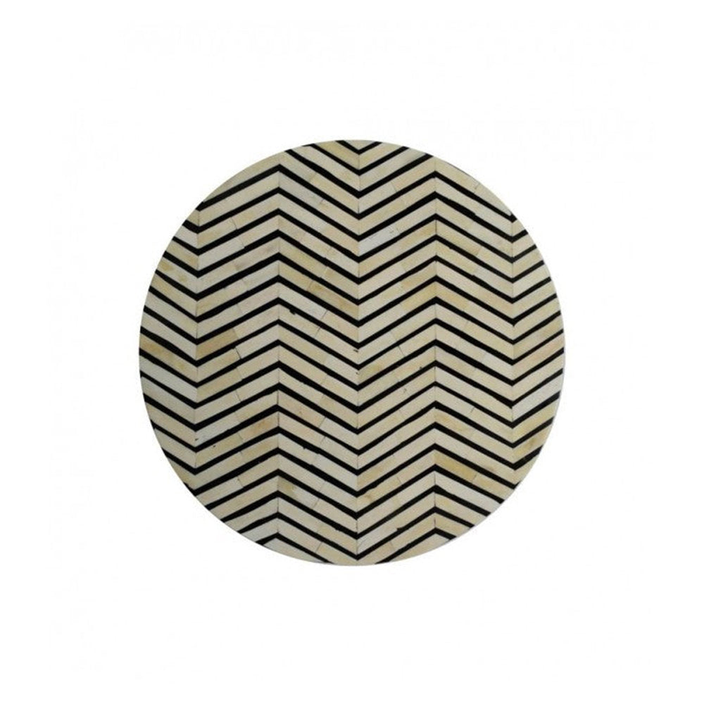 Regal Petal Inlay Black End Table