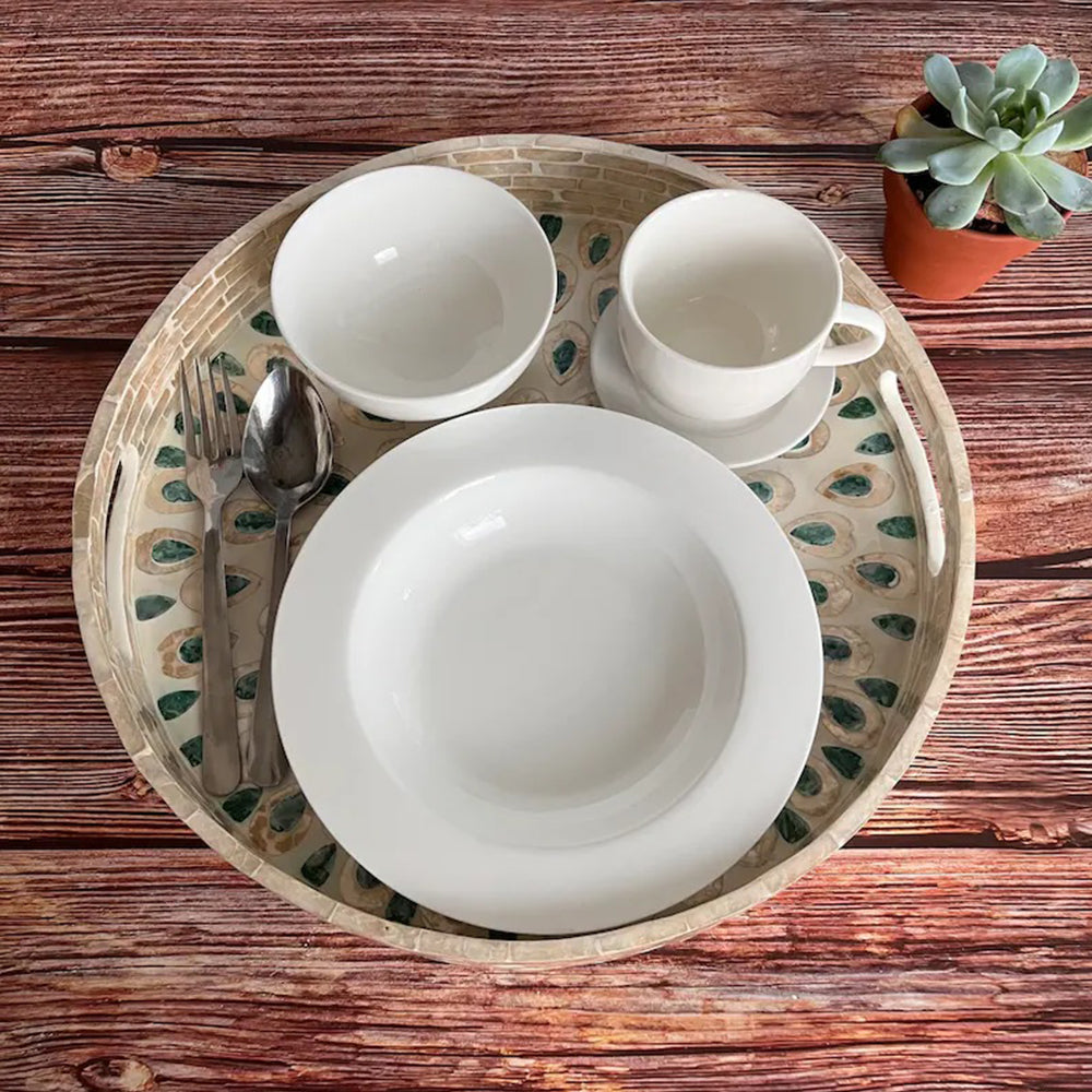 Stylish Decor Black & White Tray