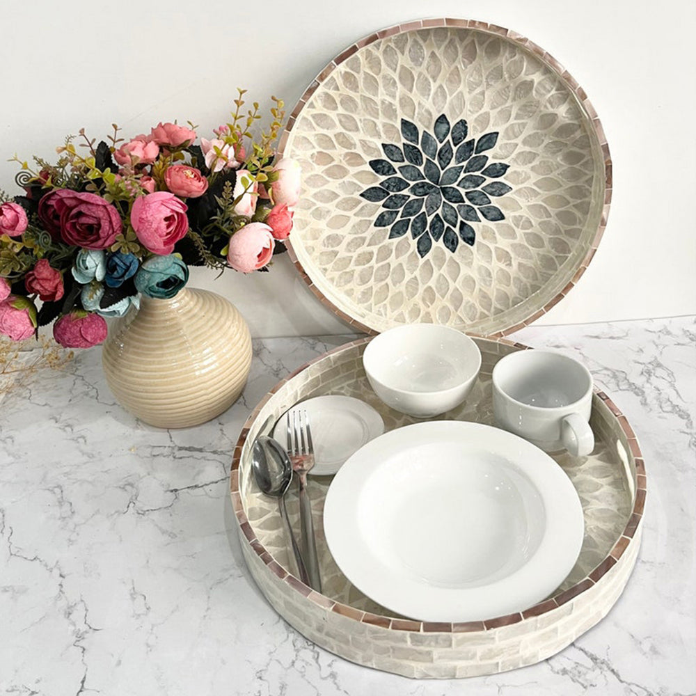 Stylish Decor Blue & White Tray