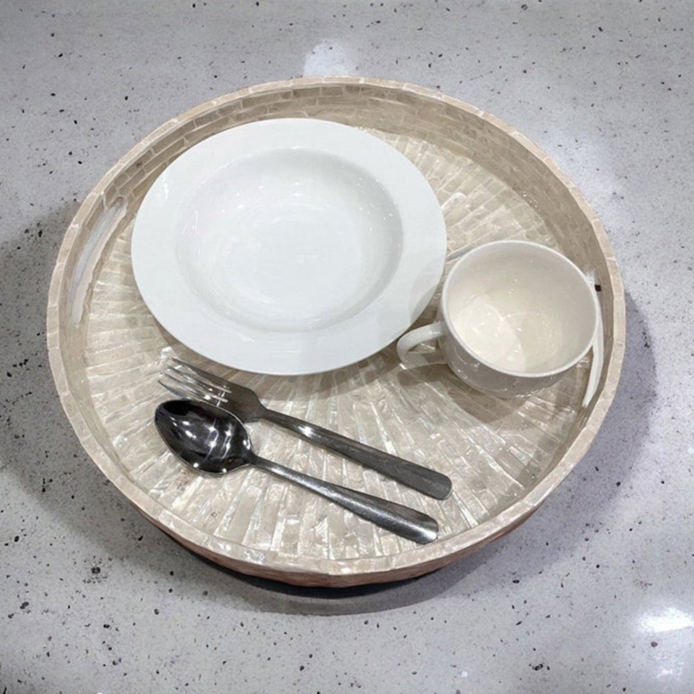 Stylish Decor Cream White Tray