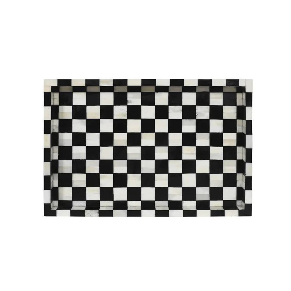Chess Décor Black & White Tray