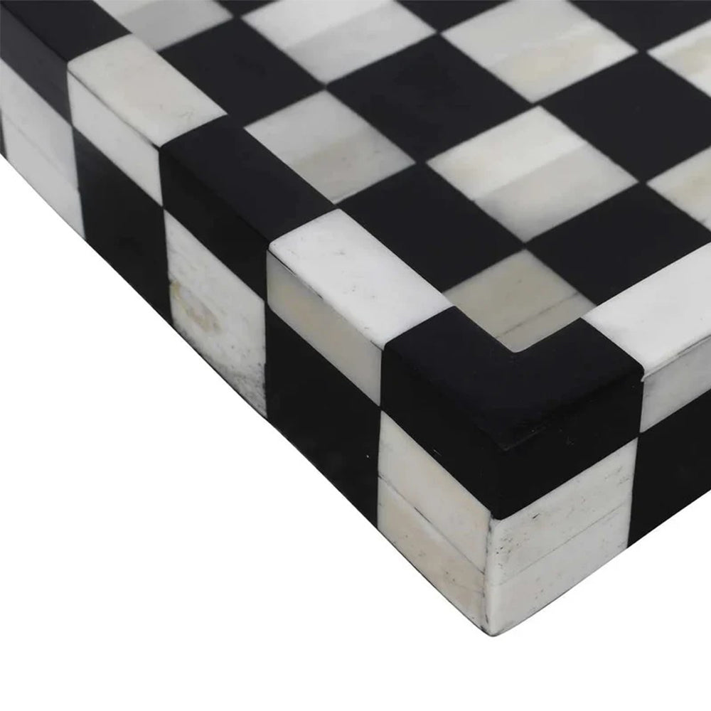 Chess Décor Black & White Tray