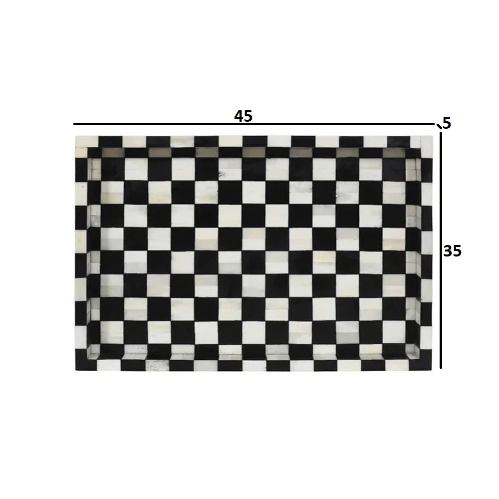 Chess Décor Black & White Tray