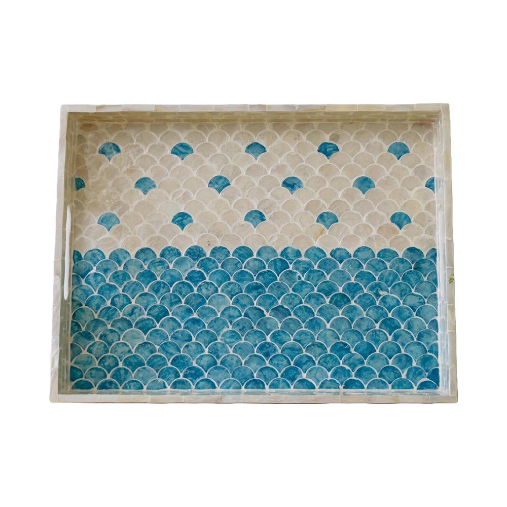 Indian Hub Design Blue & White Tray