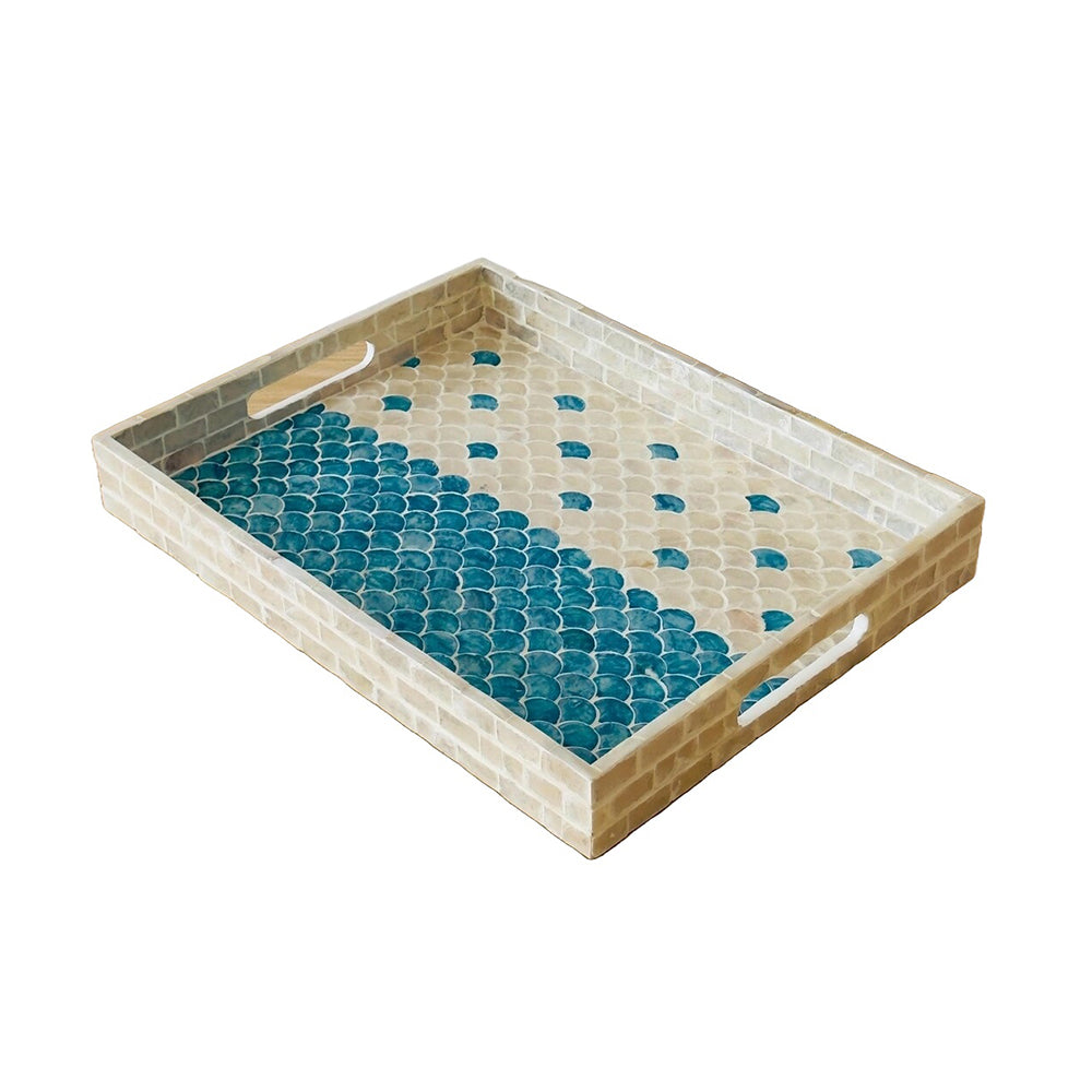 Indian Hub Design Blue & White Tray