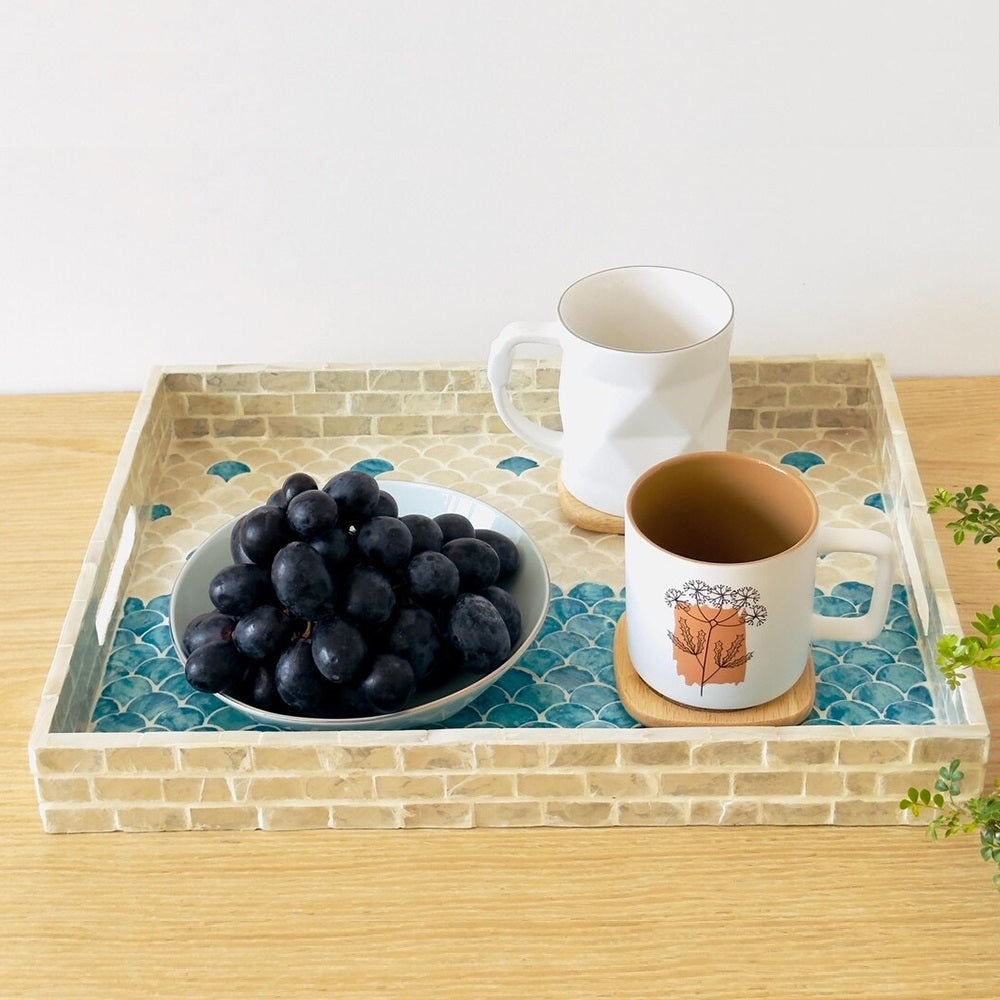 Indian Hub Design Blue & White Tray
