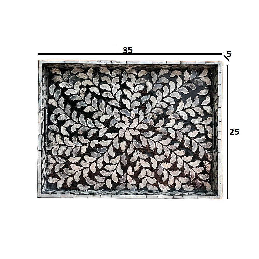 Indian Hub Design Black & White Tray