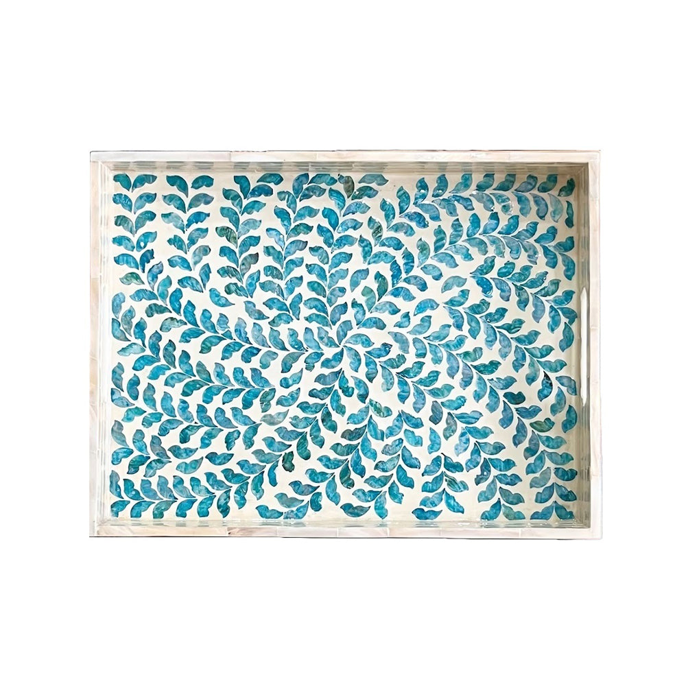 Indian Hub Design Green & White Tray