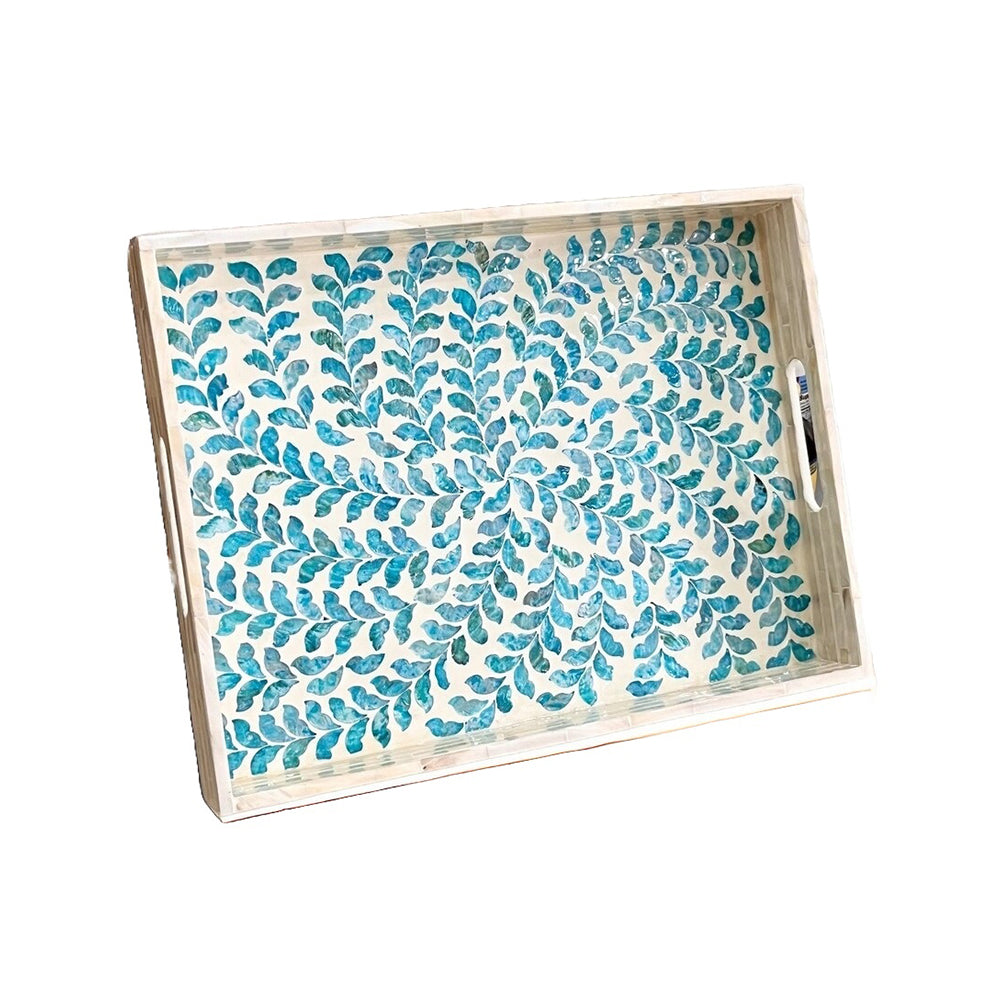 Indian Hub Design Green & White Tray