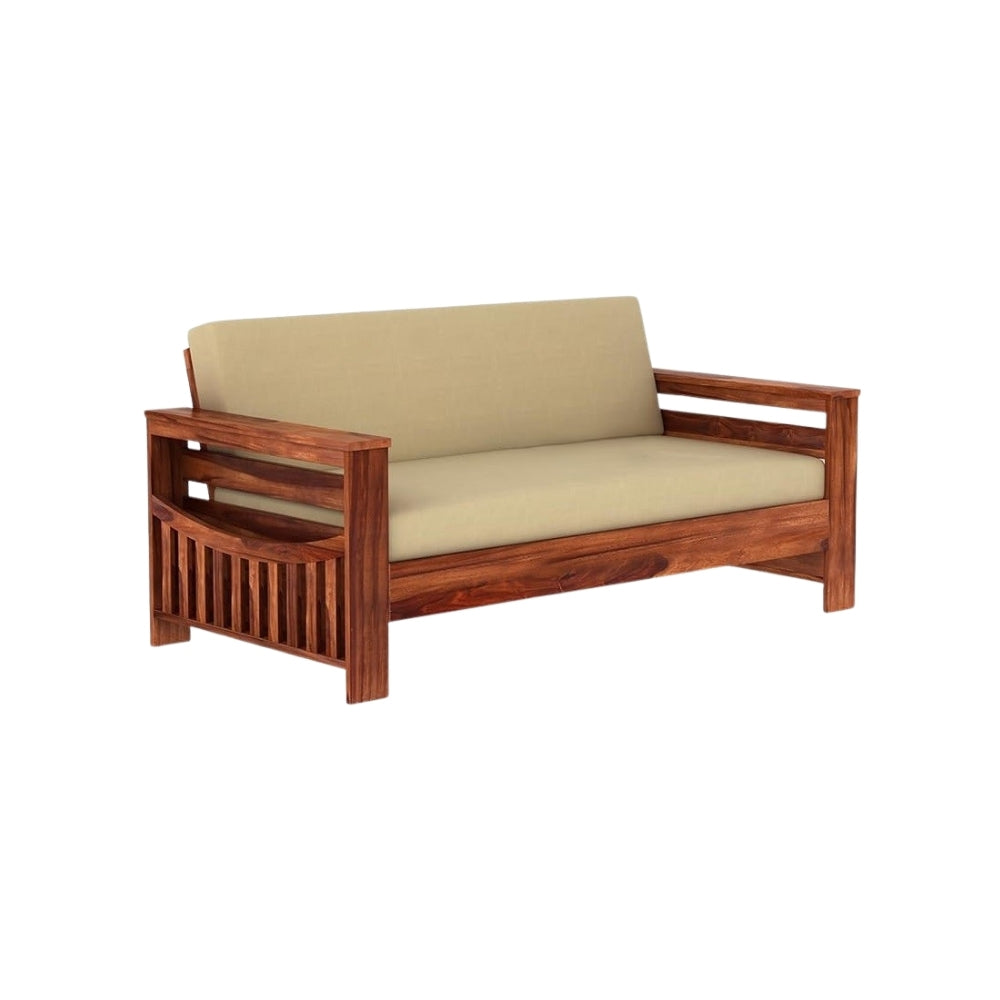 Traditional Sattled Arm Wooden Sofa Set in 3+1+1 Seating