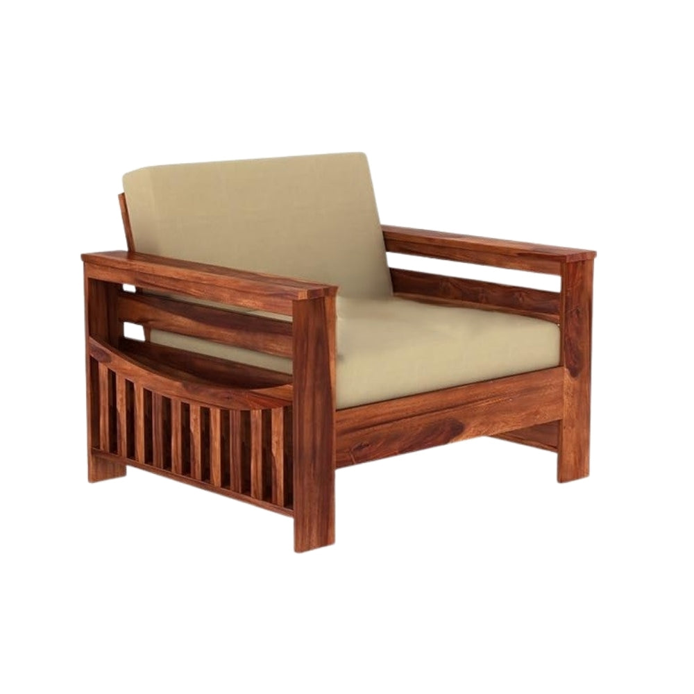 Traditional Sattled Arm Wooden Sofa Set in 3+1+1 Seating