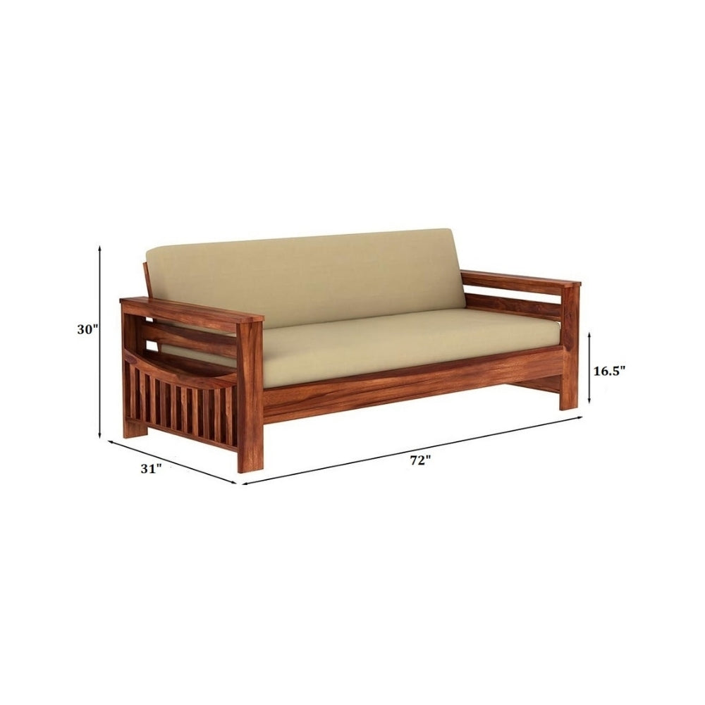 Traditional Sattled Arm Wooden Sofa Set in 3+1+1 Seating
