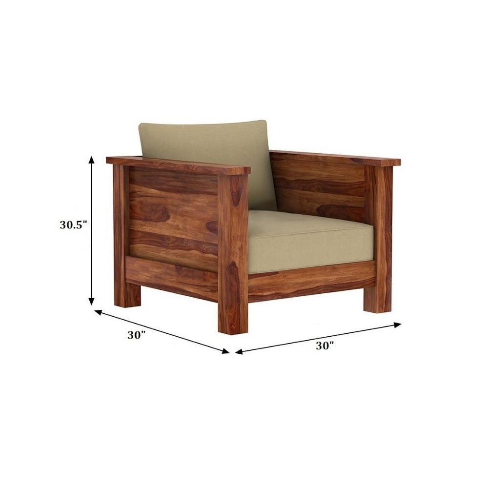 Classic Arm Design Wooden Sofa Set in 3+1+1 Seating