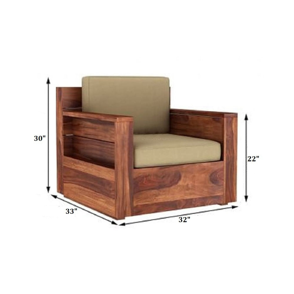 Ojasya Wooden Sofa Set in 3+1+1 Seating