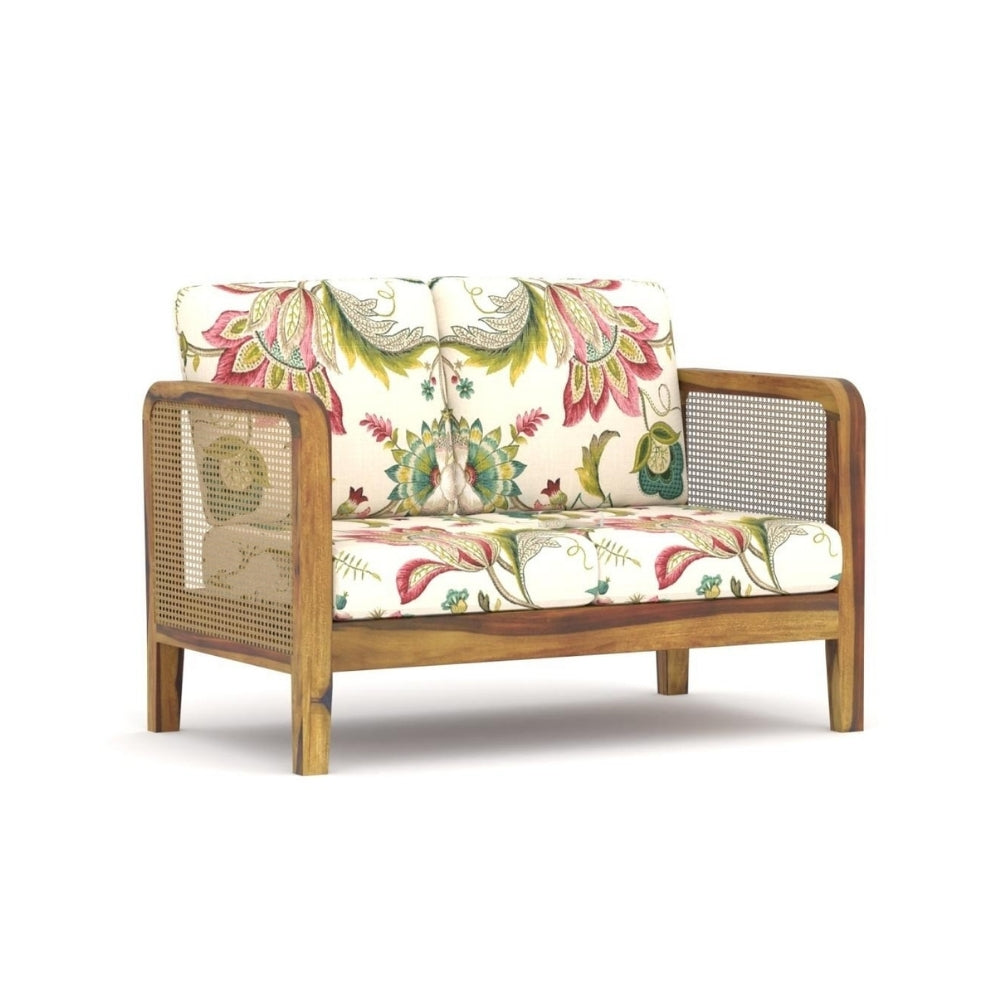 Cane Side Panes Wooden Sofa Set in 3+1+1 Seating