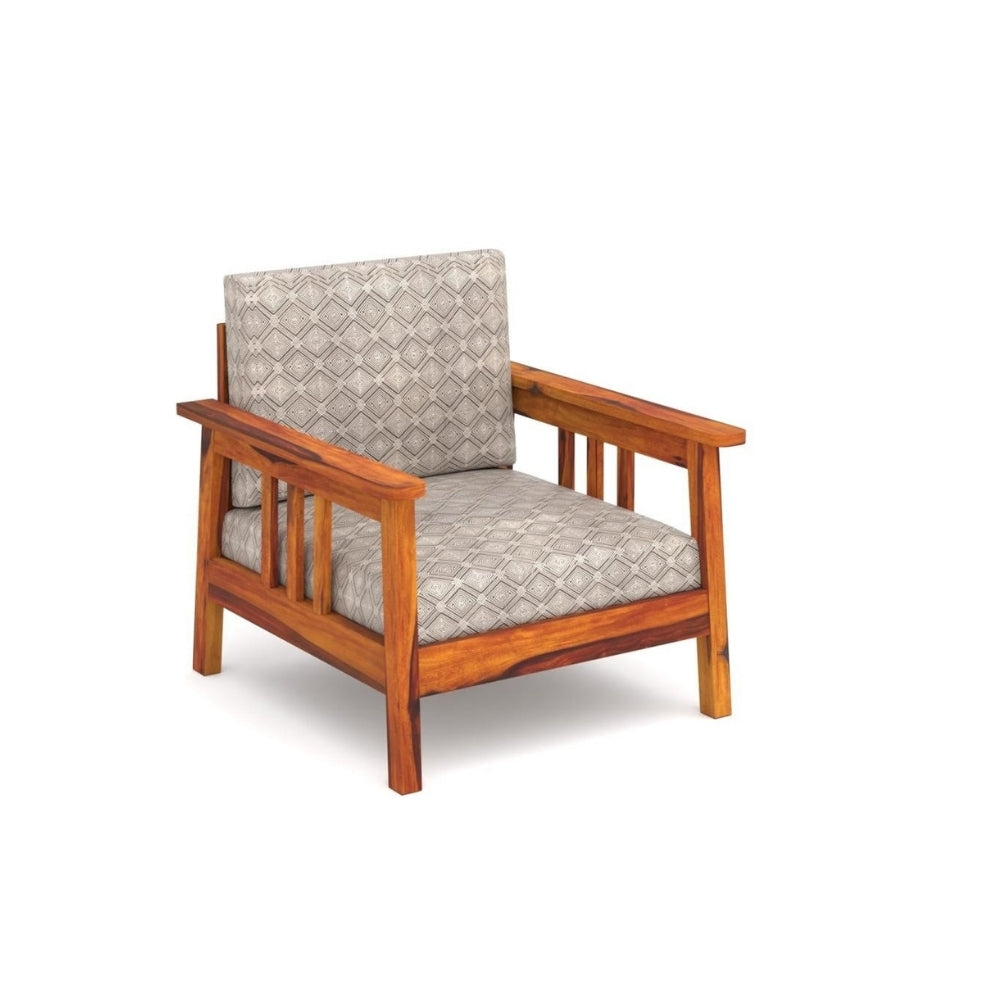 Straight-Arm Wooden Sofa Set in 3+1+1 Seating