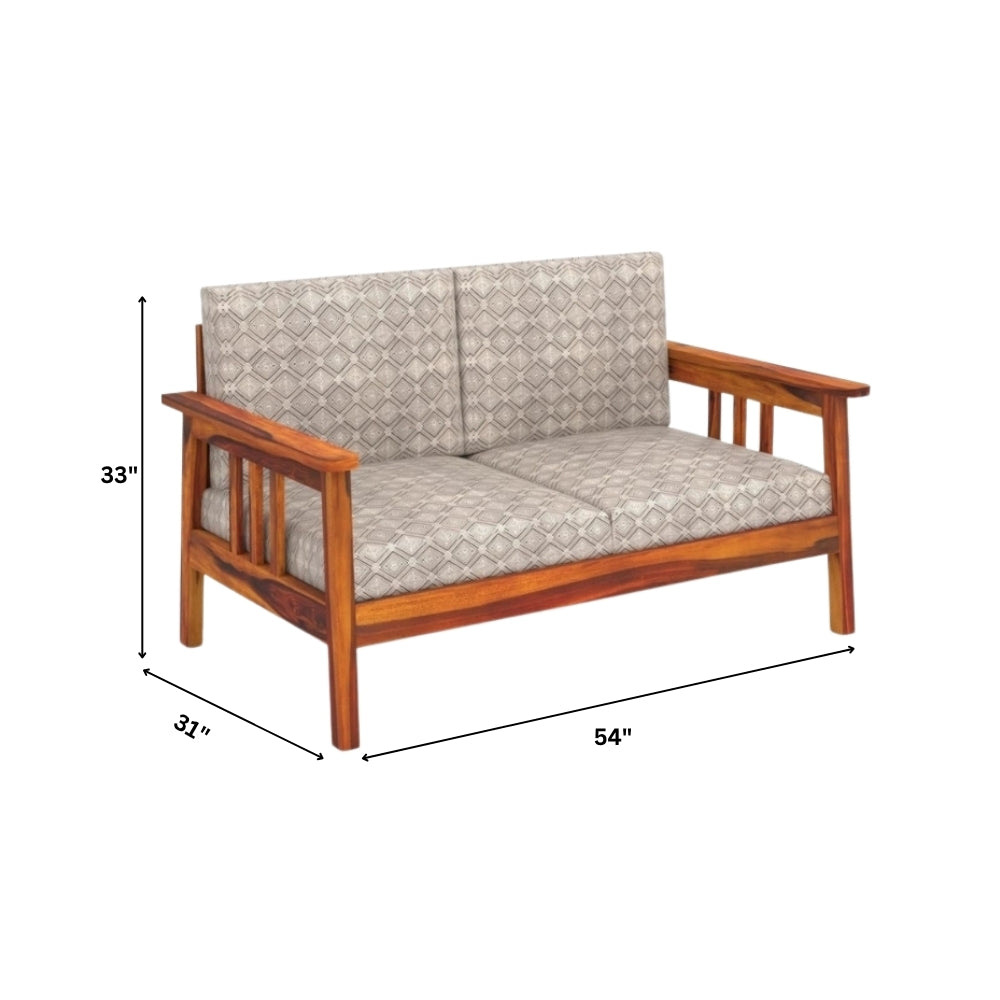 Straight-Arm Wooden Sofa Set in 3+1+1 Seating