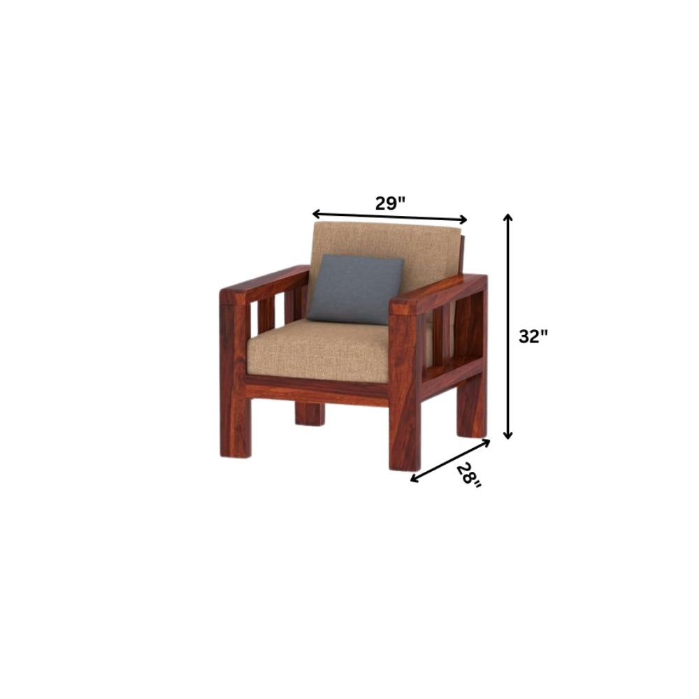 Heritage-Inspired Wooden Sofa Set in 3+1+1 Seating