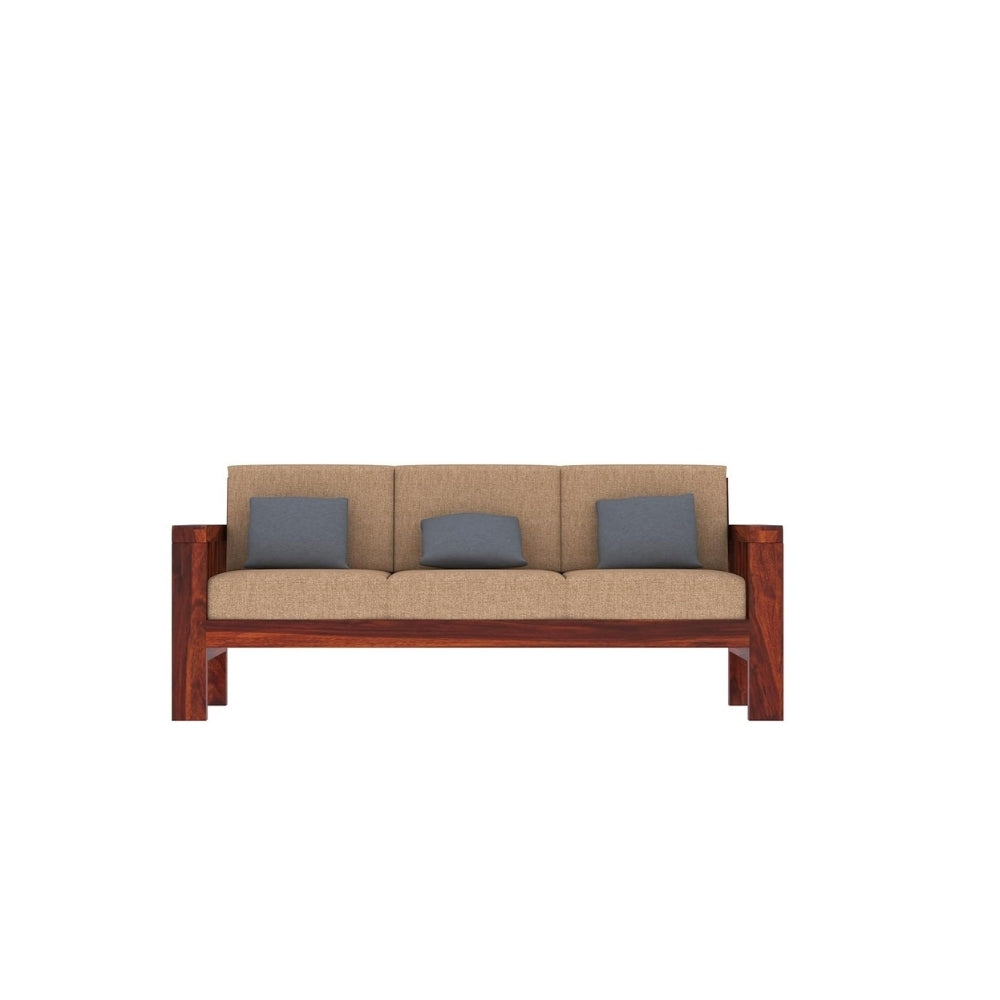 Heritage-Inspired Wooden Sofa Set in 3+1+1 Seating