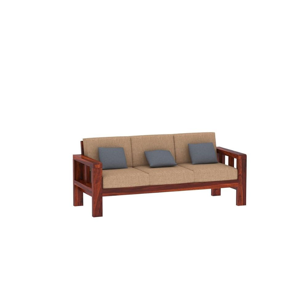 Heritage-Inspired Wooden Sofa Set in 3+1+1 Seating