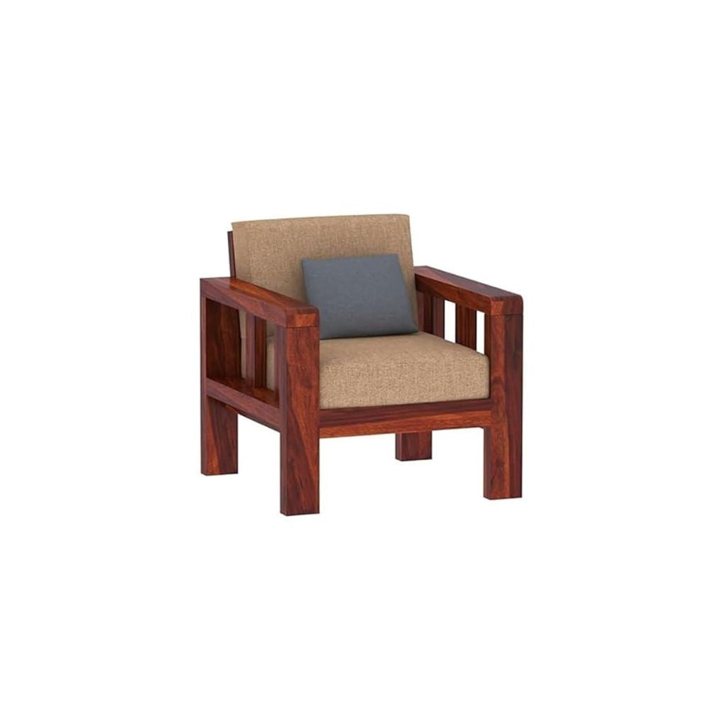 Heritage-Inspired Wooden Sofa Set in 3+1+1 Seating