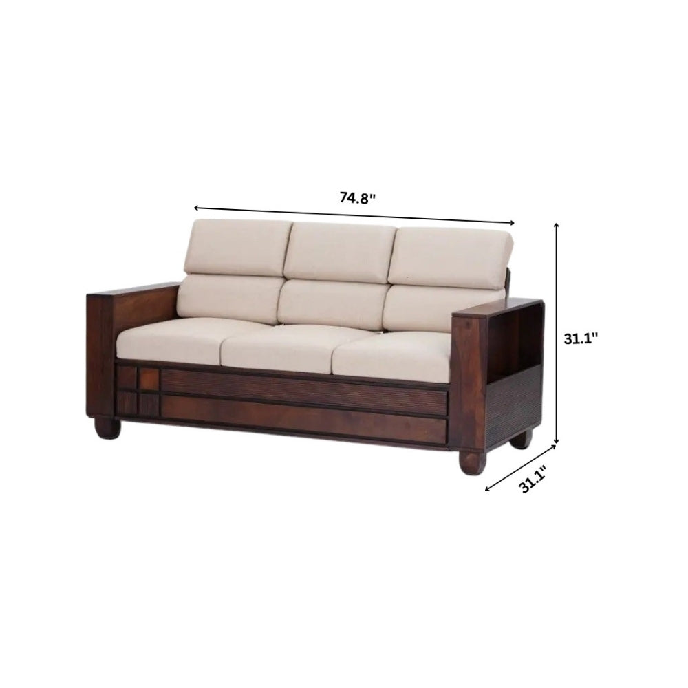 Shaantika Wooden Sofa Set in 3+1+1 Seating