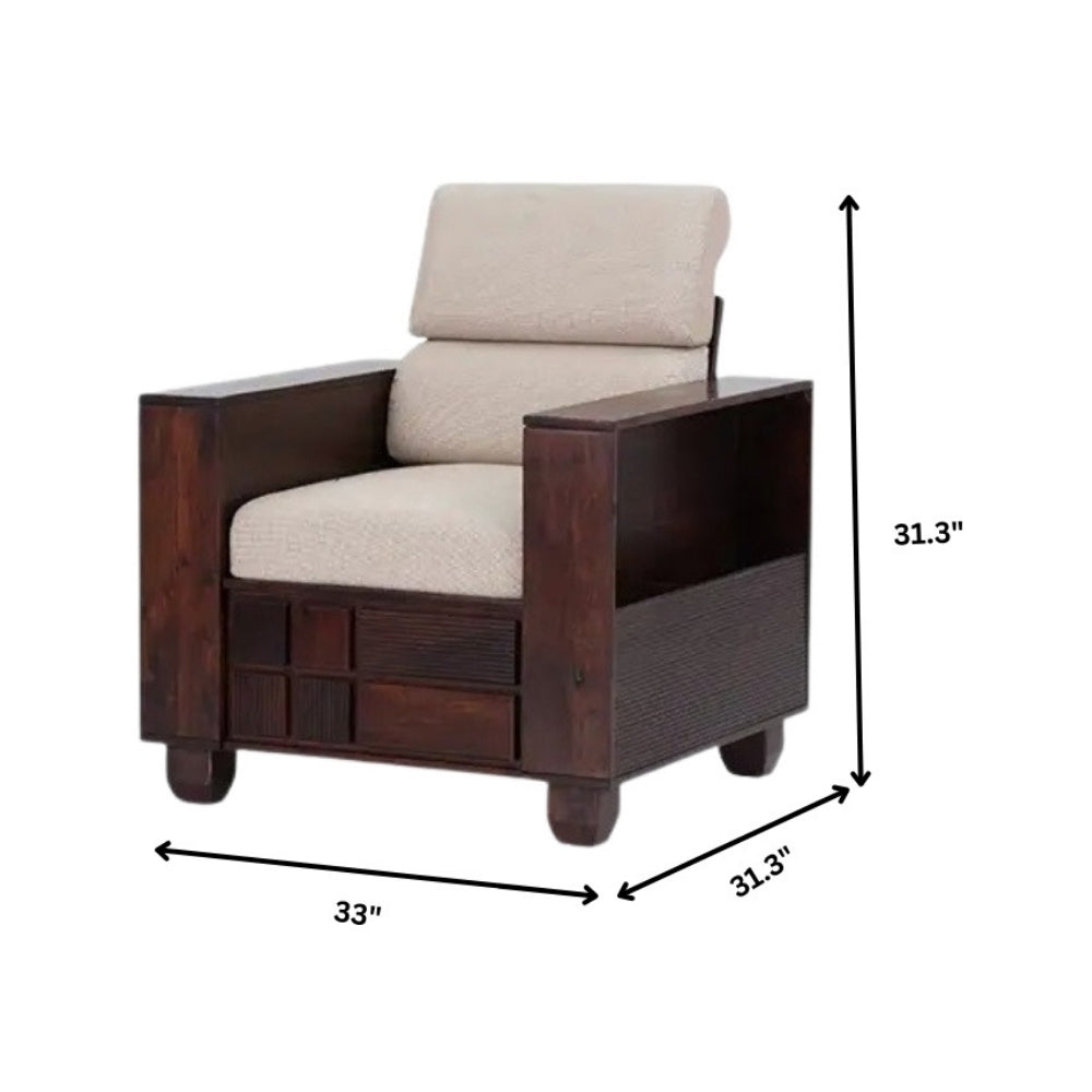 Shaantika Wooden Sofa Set in 3+1+1 Seating