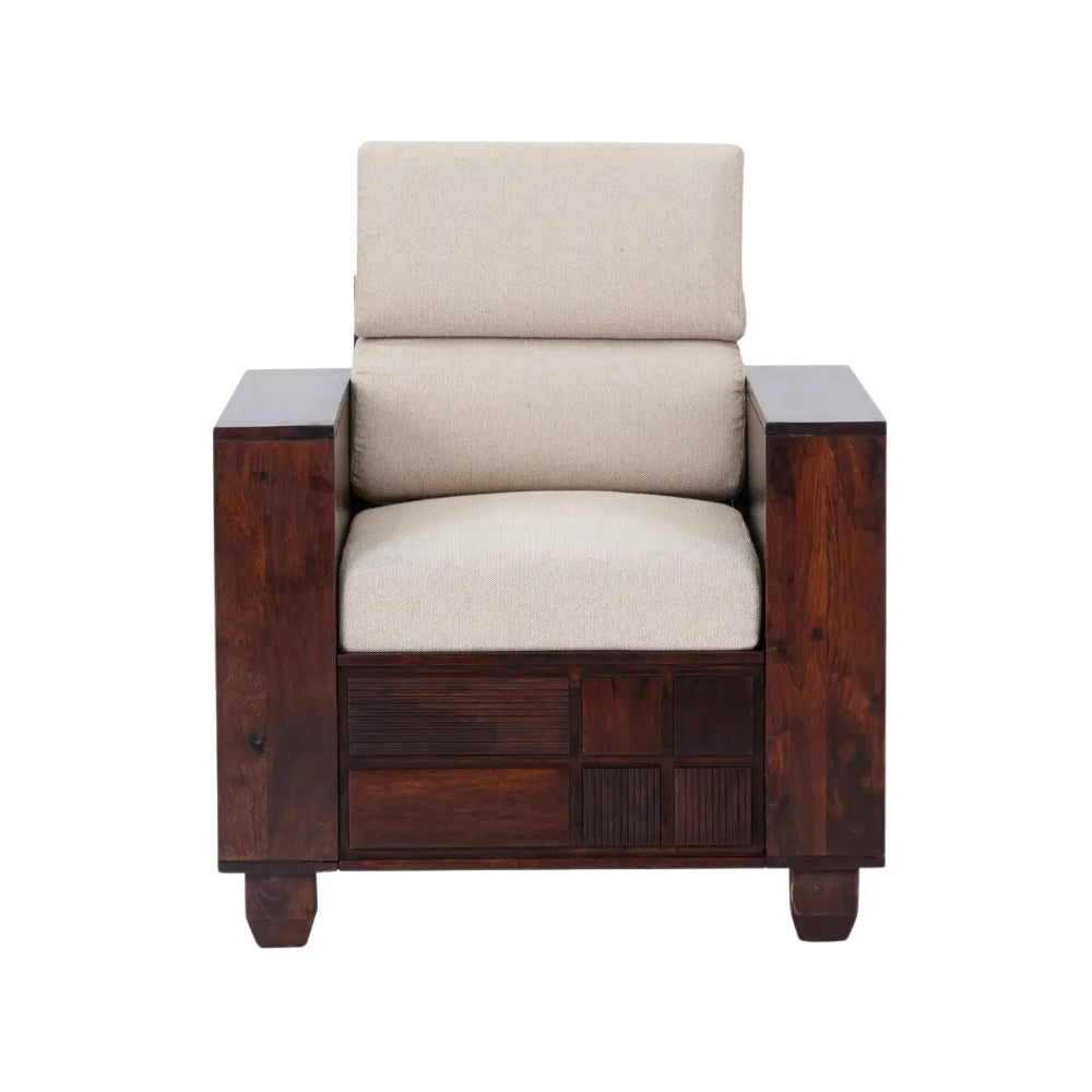 Shaantika Wooden Sofa Set in 3+1+1 Seating