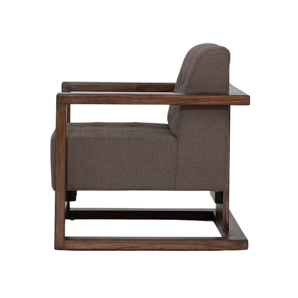 Button-Tufted 3-Seater Couch ooden Sofa Set in 3+1+1 Seating