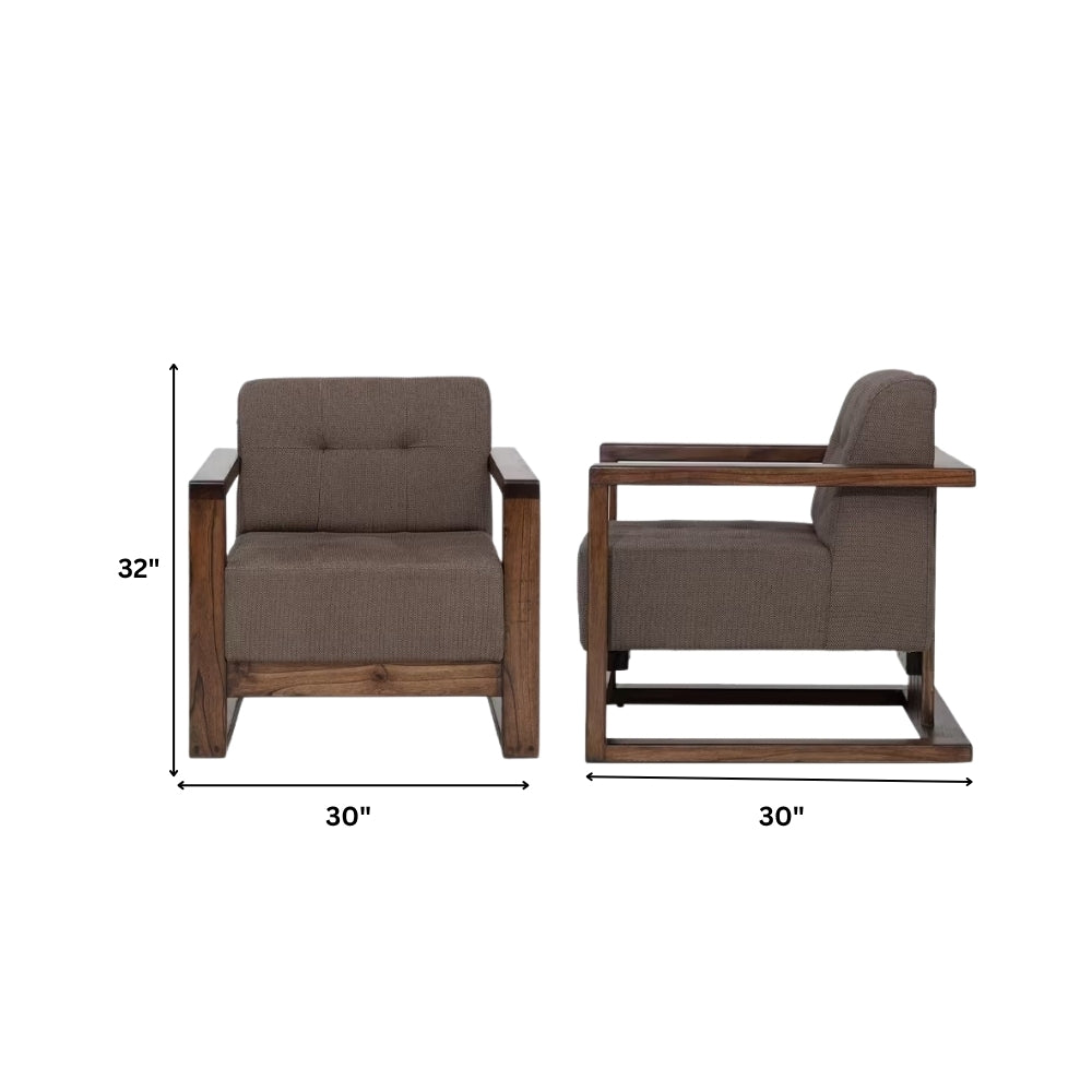 Button-Tufted 3-Seater Couch ooden Sofa Set in 3+1+1 Seating