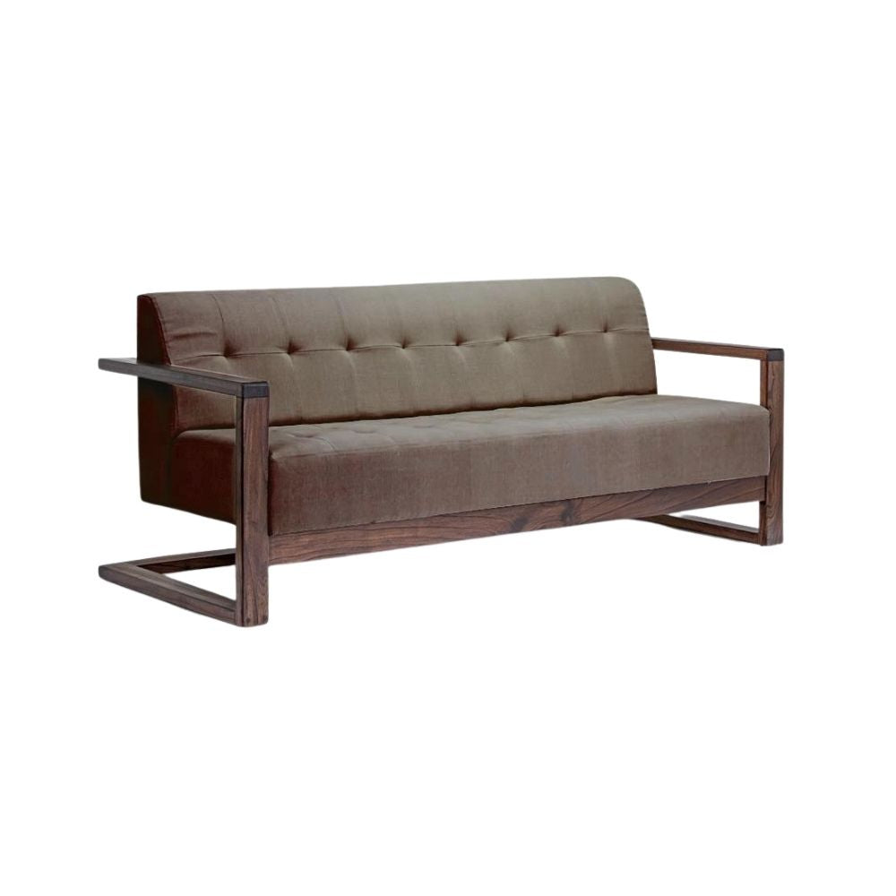Button-Tufted 3-Seater Couch ooden Sofa Set in 3+1+1 Seating