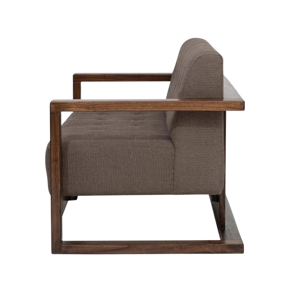 Button-Tufted 3-Seater Couch ooden Sofa Set in 3+1+1 Seating