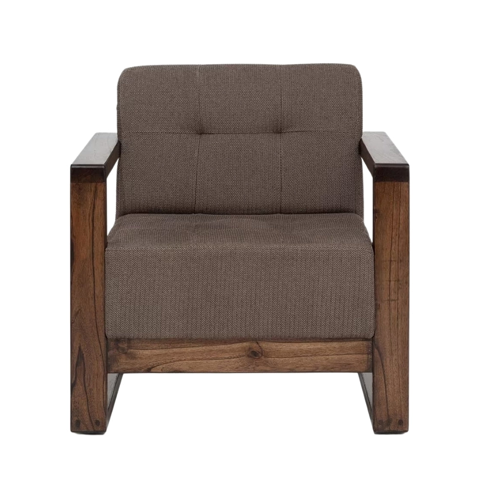 Button-Tufted 3-Seater Couch ooden Sofa Set in 3+1+1 Seating