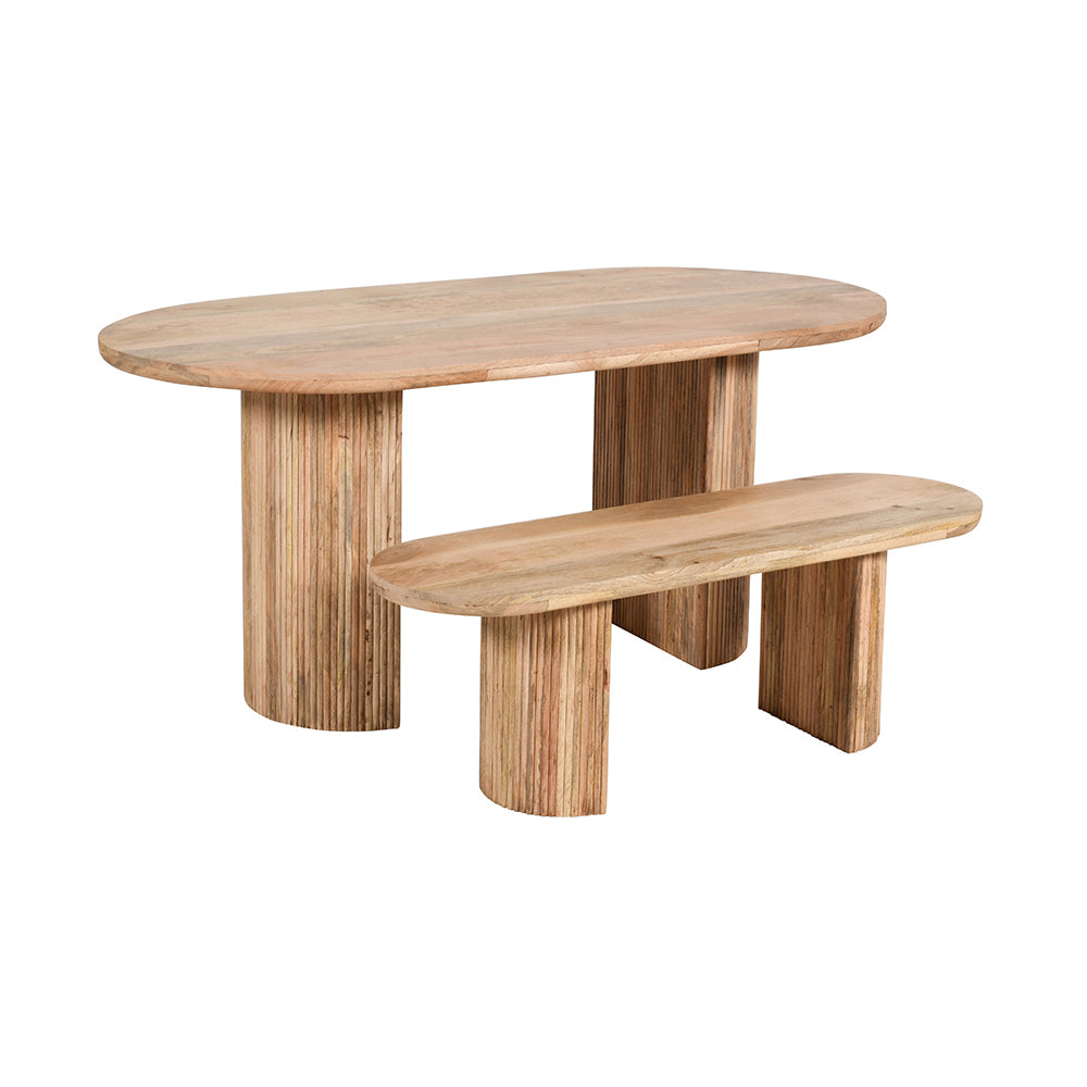 Rajsamand Furniture Natural Solid Wooden Dining Bench